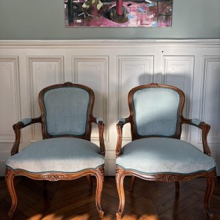 Restauration Paire de Fauteuils Cabriolets de Style Louis XV