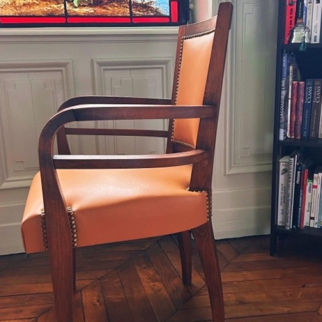 Réfection Complète D'un Fauteuil Bridge en Cuir