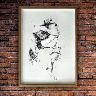 Maye - Le Penseur, ORIGINAL 75 x 55 cm, 2018