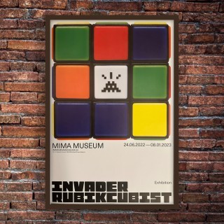 Invader - Affiche Exposition RUBIKCUBIST 2