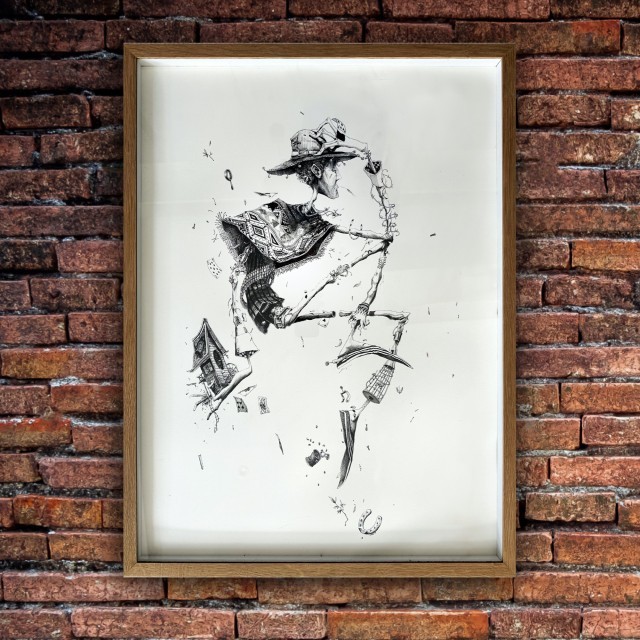 Maye - Le Penseur, ORIGINAL 75 x 55 cm, 2018