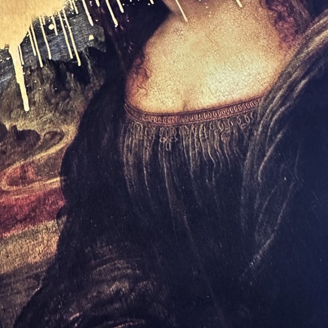 Mona Lisa Gold Graffiti - 50 x 70 cm