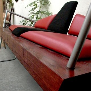 Banquette bois et acier -Modele Vintage