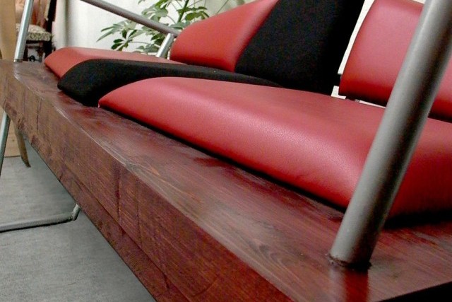 Banquette bois et acier -Modele Vintage