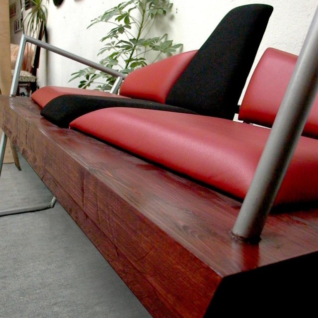 Banquette bois et acier -Modele Vintage