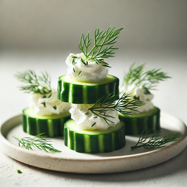 Bouchées de Fromage de Chèvre et Concombre
