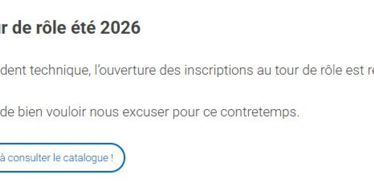 VACANCES ETE 2026 - INSCRIPTIONS REPORTEES