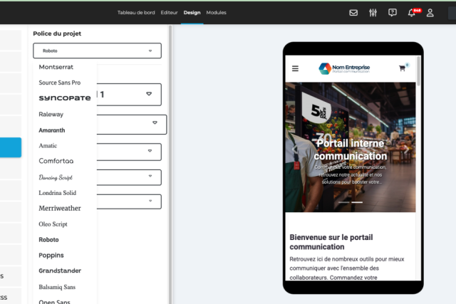 Personnaliser les styles de polices du site internet