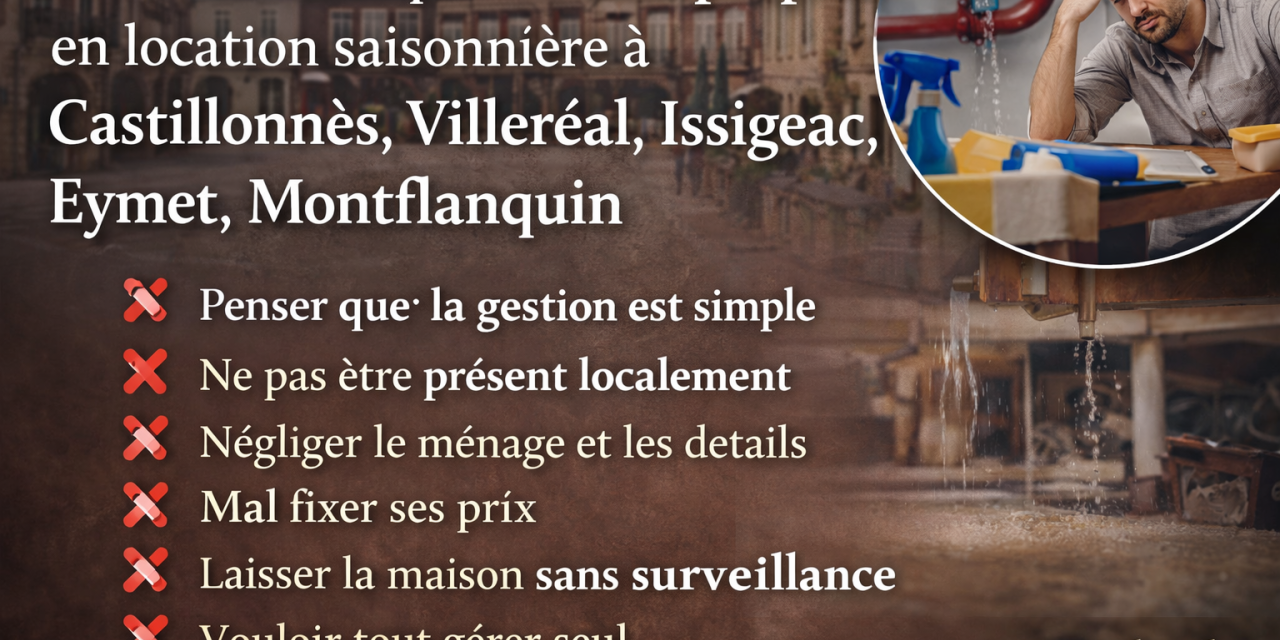 Les 7 erreurs que font les propriétaires en location saisonnière à Castillonnès, Villeréal, Issigeac, Eymet et Montflanquin