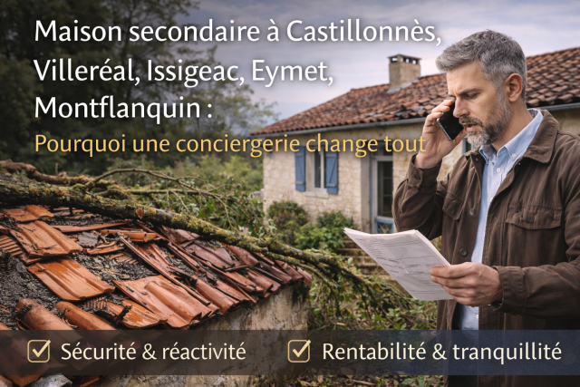 Maison secondaire à Castillonnès, Villeréal, Issigeac, Eymet, Montflanquin : pourquoi la confier à une conciergerie change tou