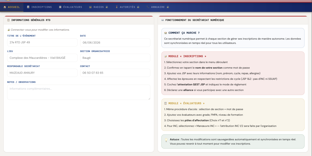 Enregistrer sa section pour le RTD