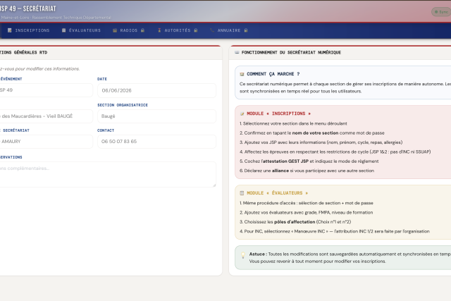Enregistrer sa section pour le RTD